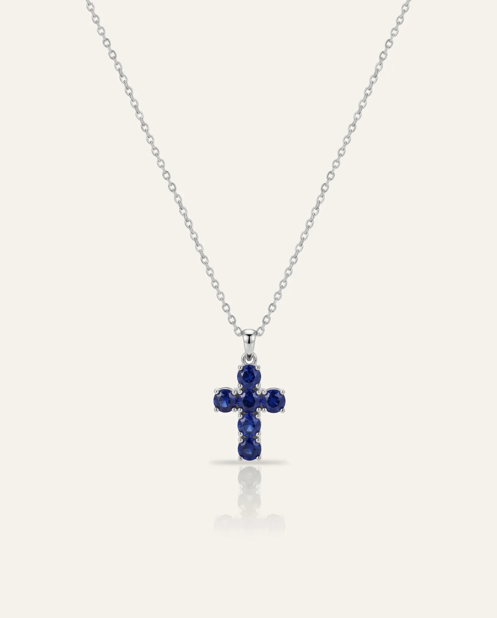 Aanika V. Sapphire Cross Necklace