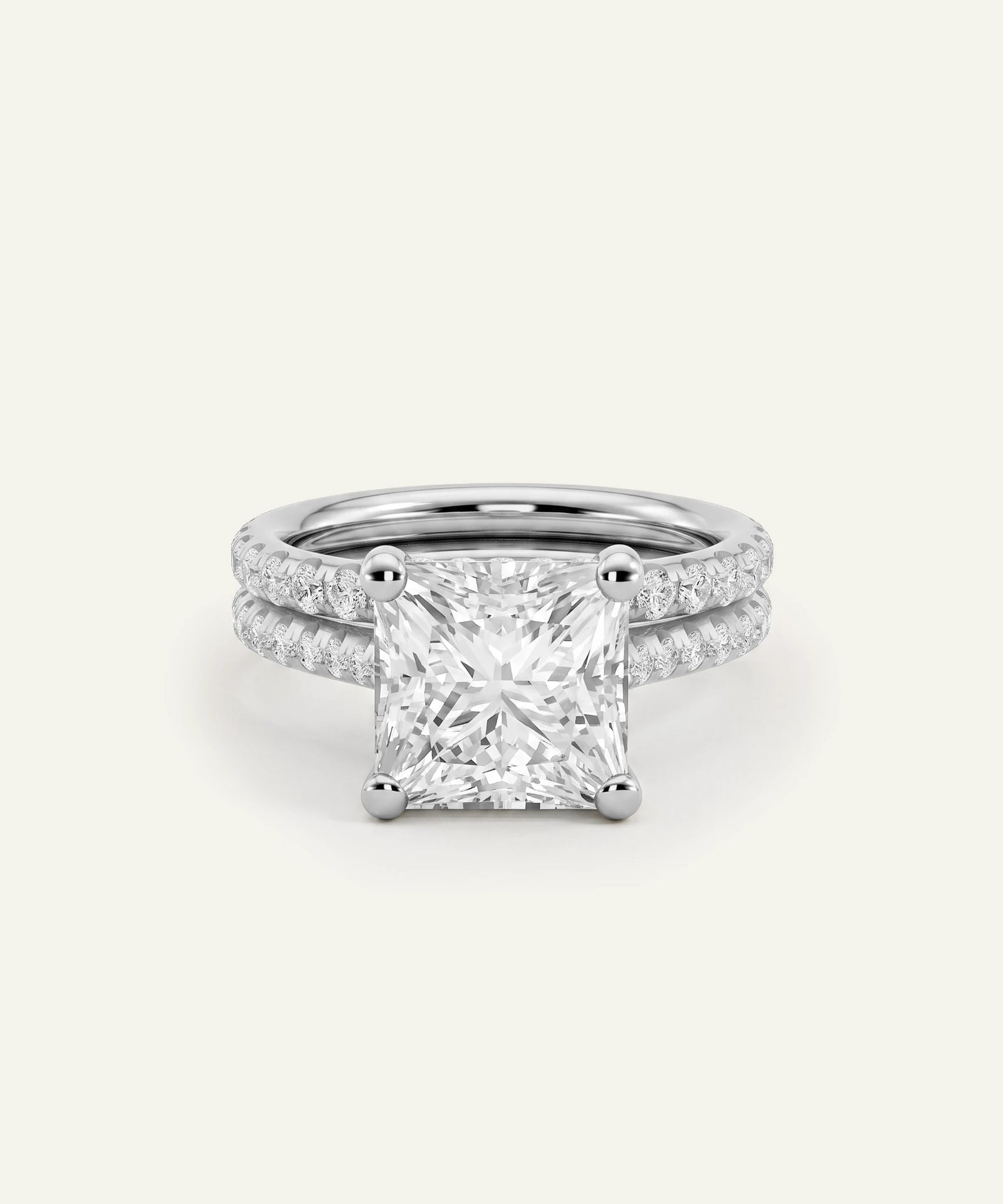 Ovani® Lab-grown Diamond Princess Hidden Halo Bridal Set