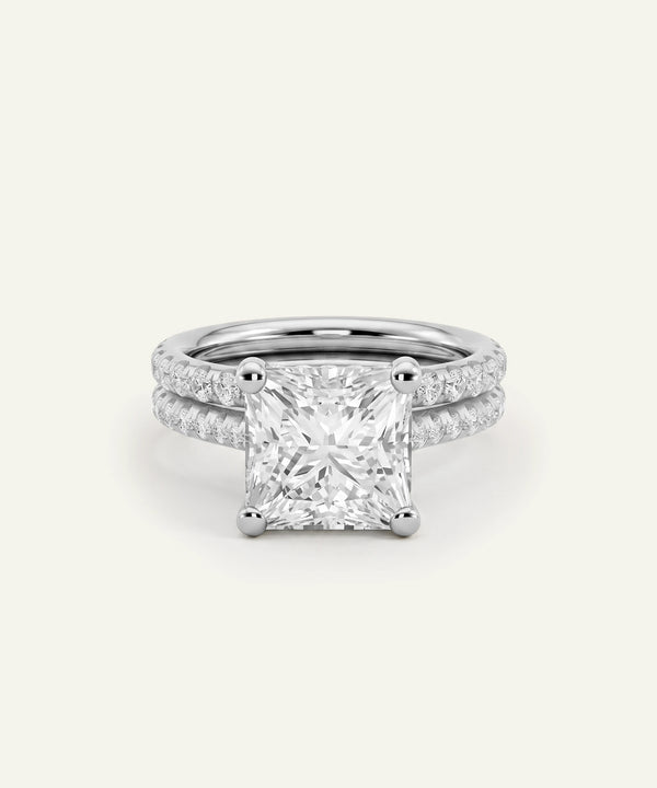 Ovani® Lab-grown Diamond Princess Hidden Halo Bridal Set