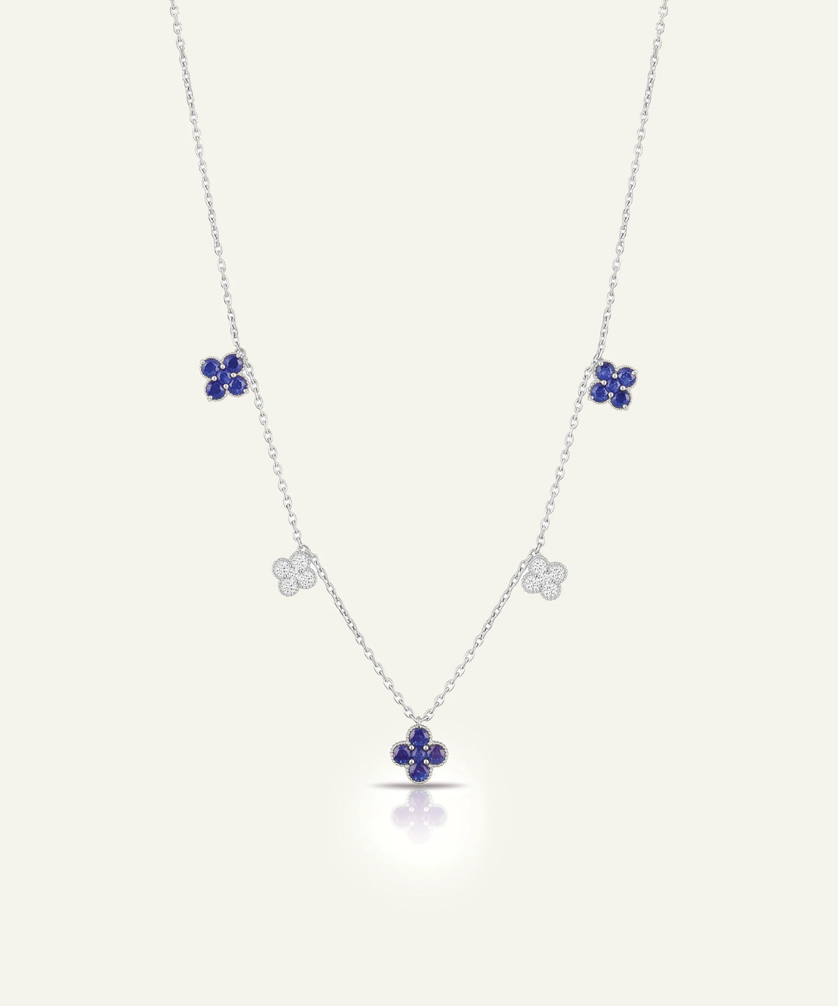 Aanika V® sapphire & diamond floral station necklace - alternate product view