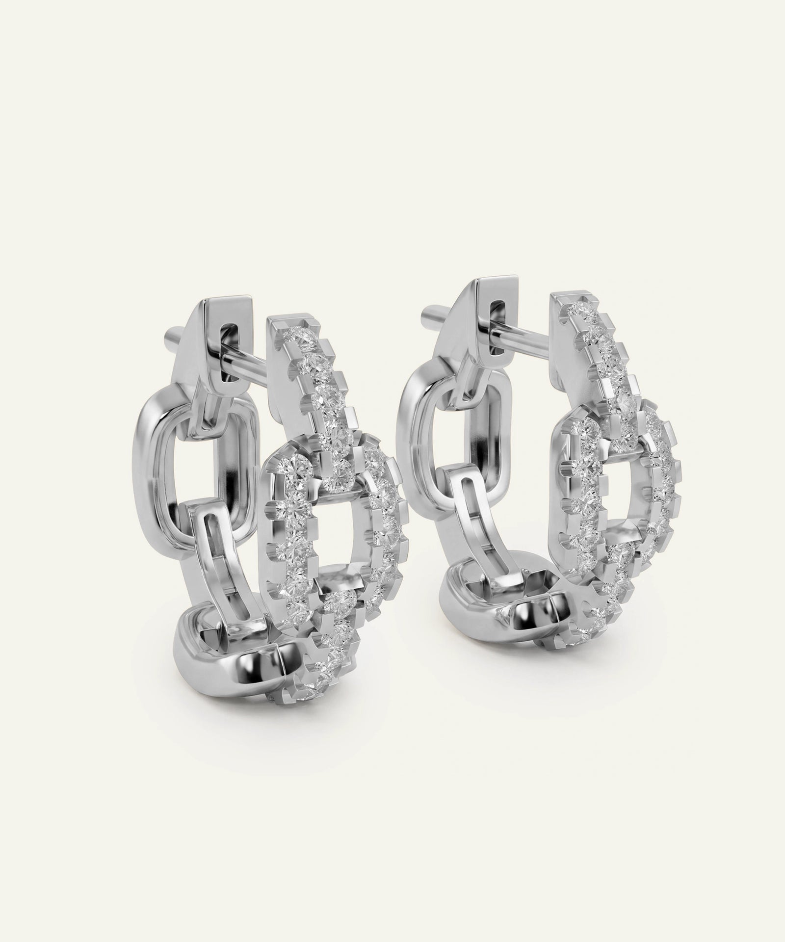 Bella by Ovani® Diamond Paperclip Huggie Hoops