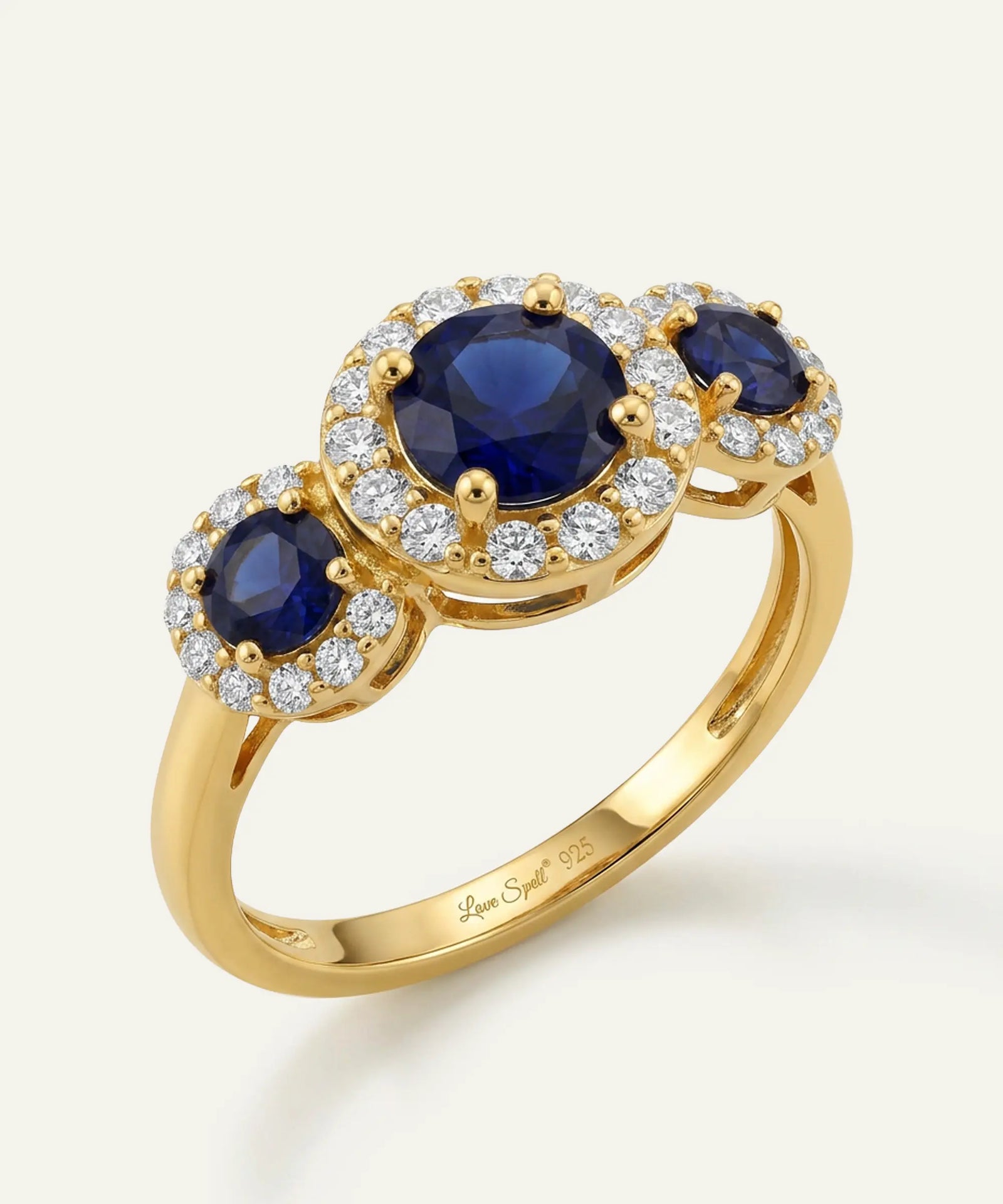 Love Spell® Sapphire & Lab-grown Diamond Round Halo Ring - 2.30 Ct. T.W.