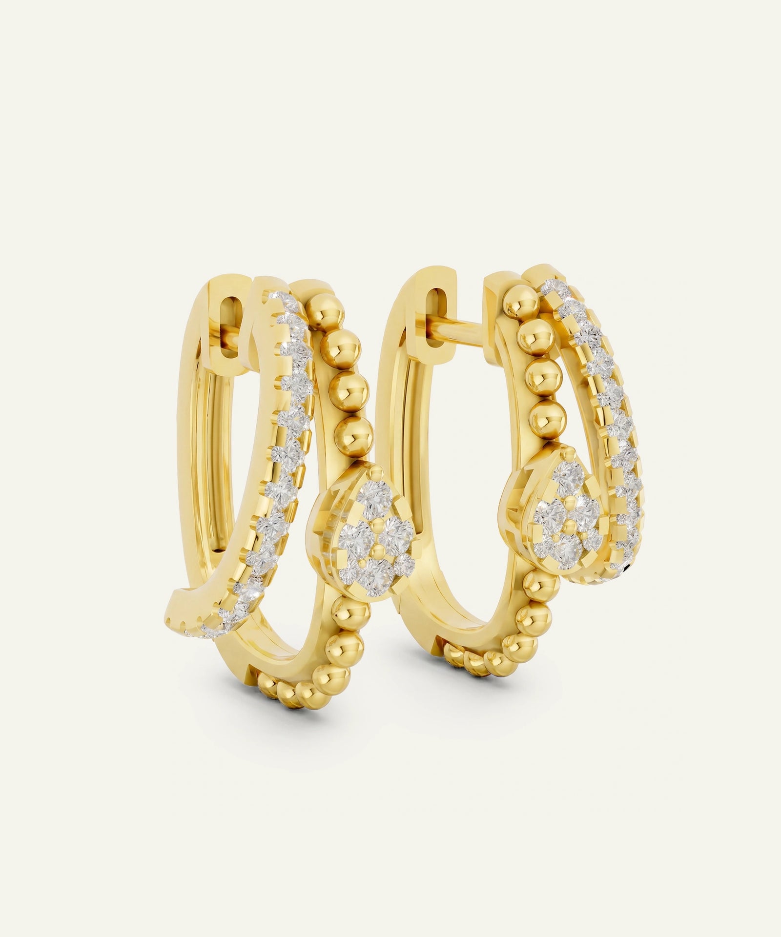 Bella by Ovani® Diamond 2-Row Hoops
