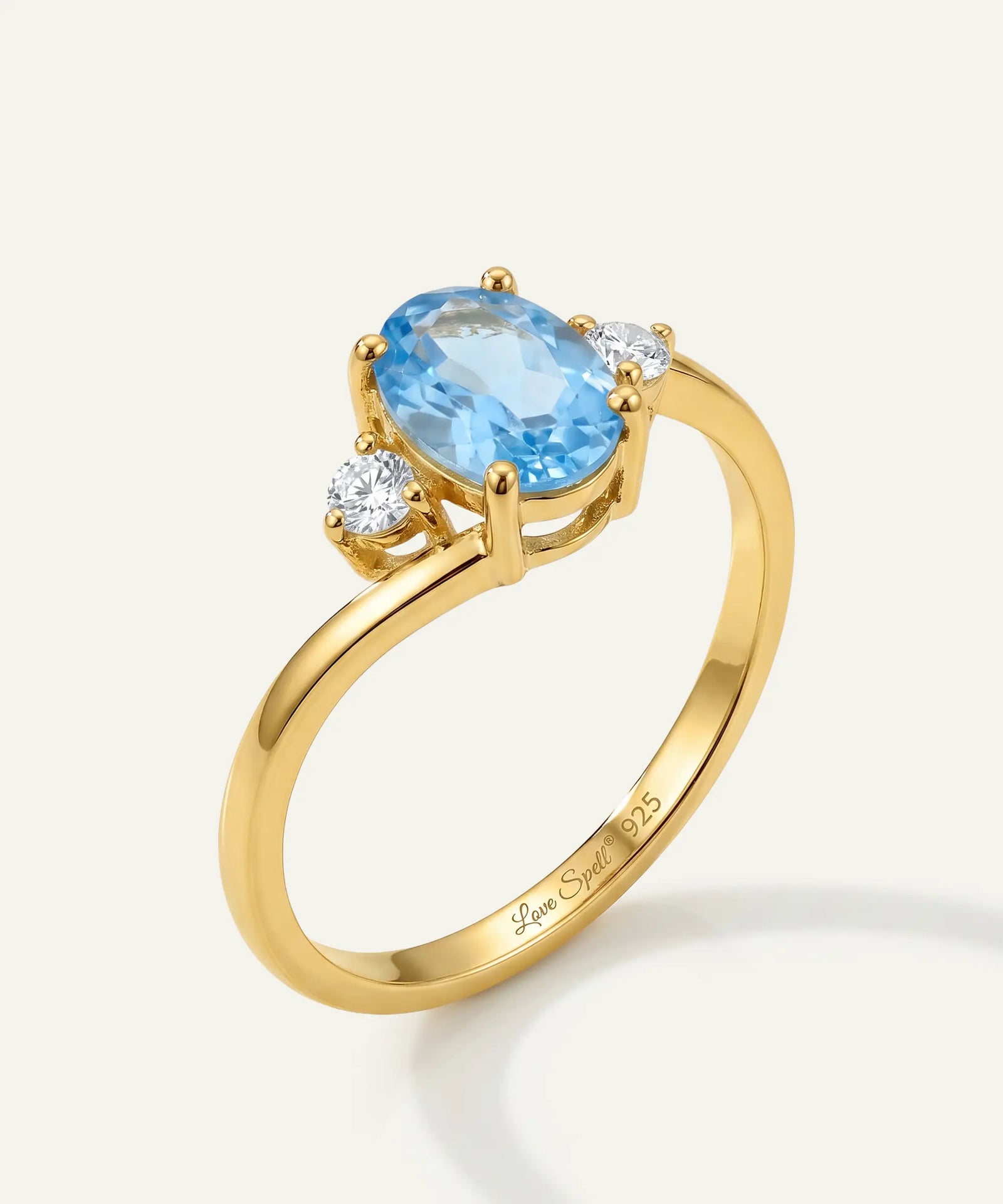Love Spell® Blue Topaz & Lab-grown Diamond Oval Ring - 2.52 Ct. T.W.