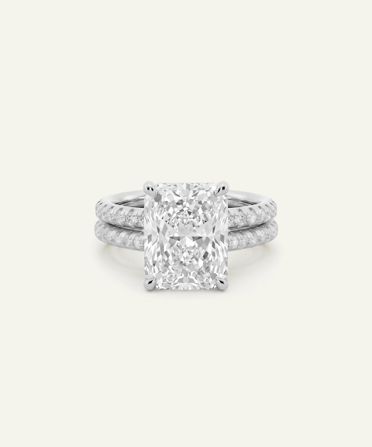 Ovani® Lab-grown Diamond Radiant Hidden Halo Bridal Set - Ct. T.W.