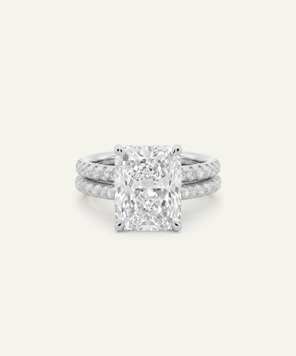 Ovani® Lab-grown Diamond Radiant Hidden Halo Bridal Set - Ct. T.W.