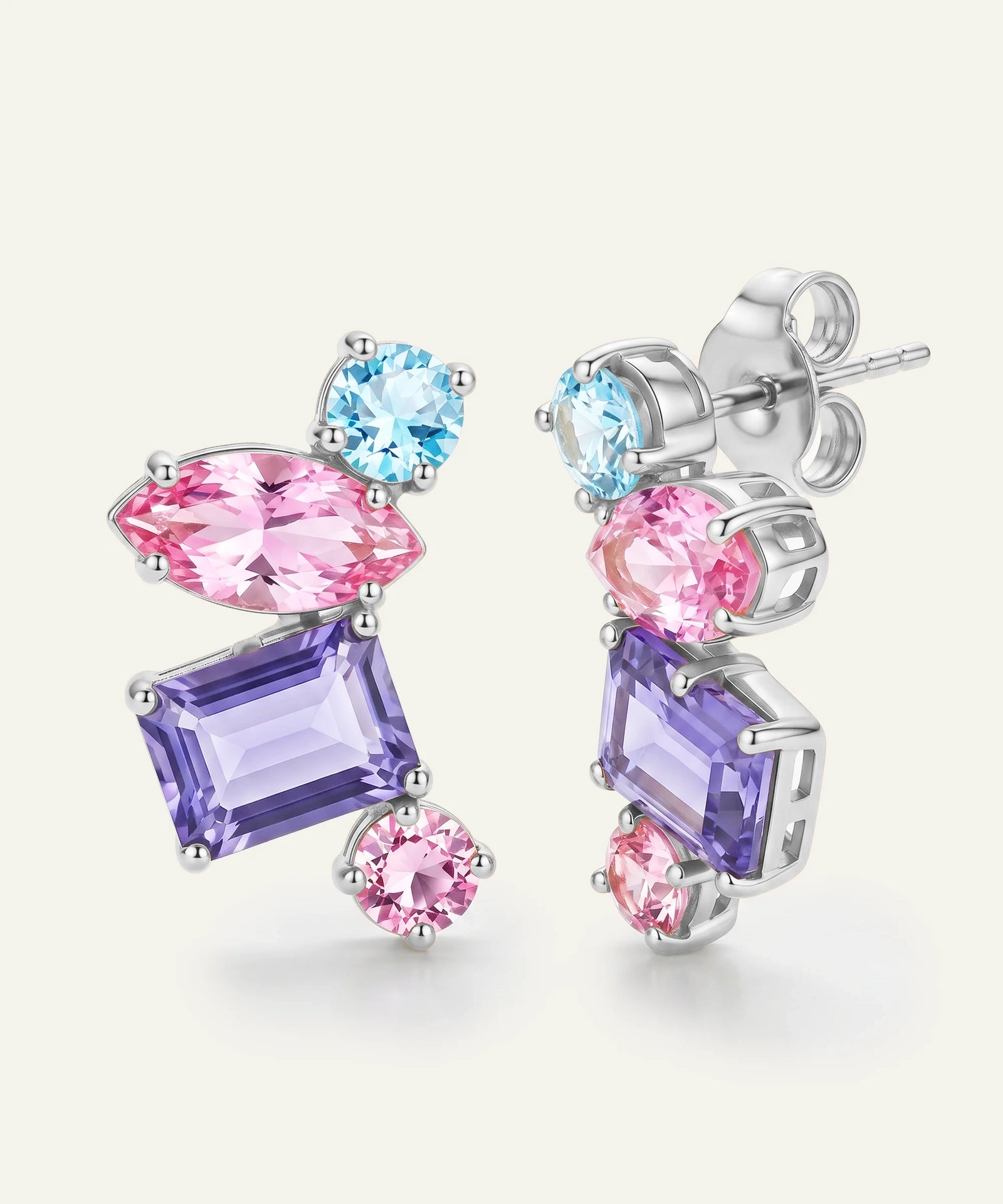Love Spell® Lab-grown Diamond & Multicolor Stones Earrings