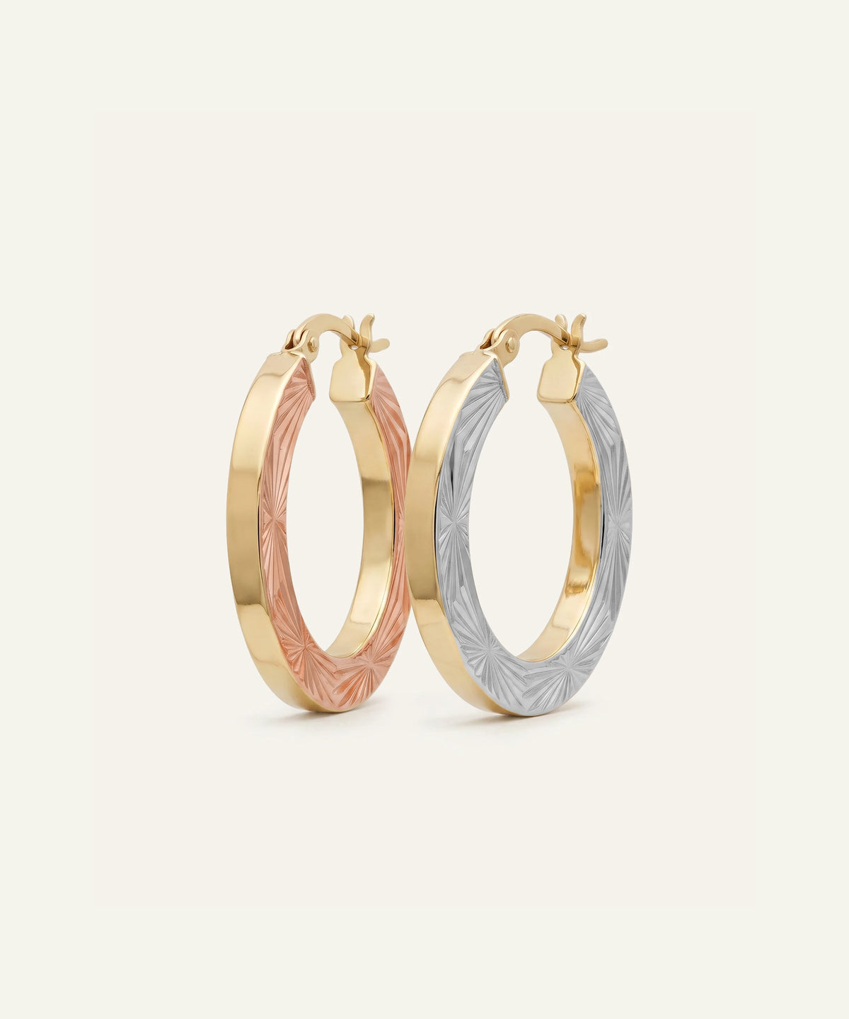 Oroventi Tri-color Round Hoops