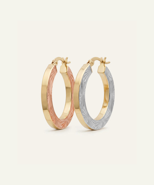 Oroventi Tri-color Round Hoops