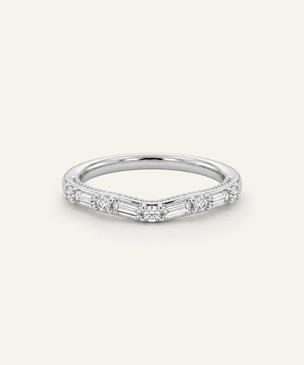 Novello Lab-grown Diamond Round & Baguette Band