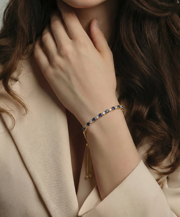 Aanika V. Sapphire & Lab-grown Diamond Bolo Bracelet - 1.1 Ct. T.W.
