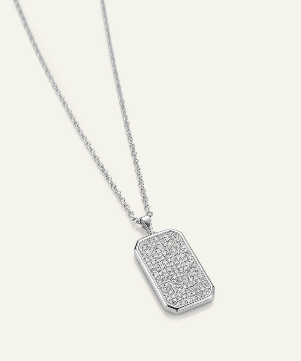 Link N Lock® Lab-grown Diamond Dog Tag Pendant