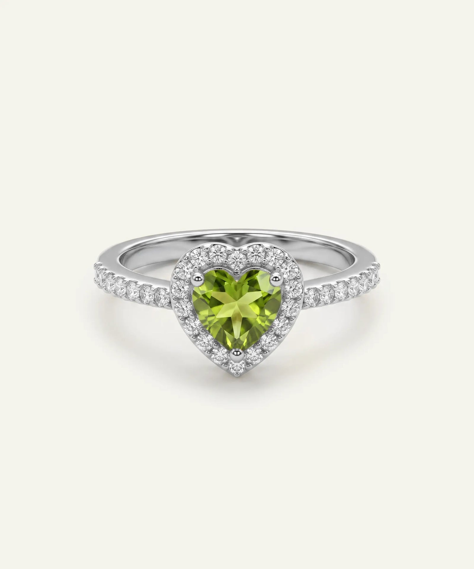 Love Spell® Lab-grown Diamond Peridot Heart Ring