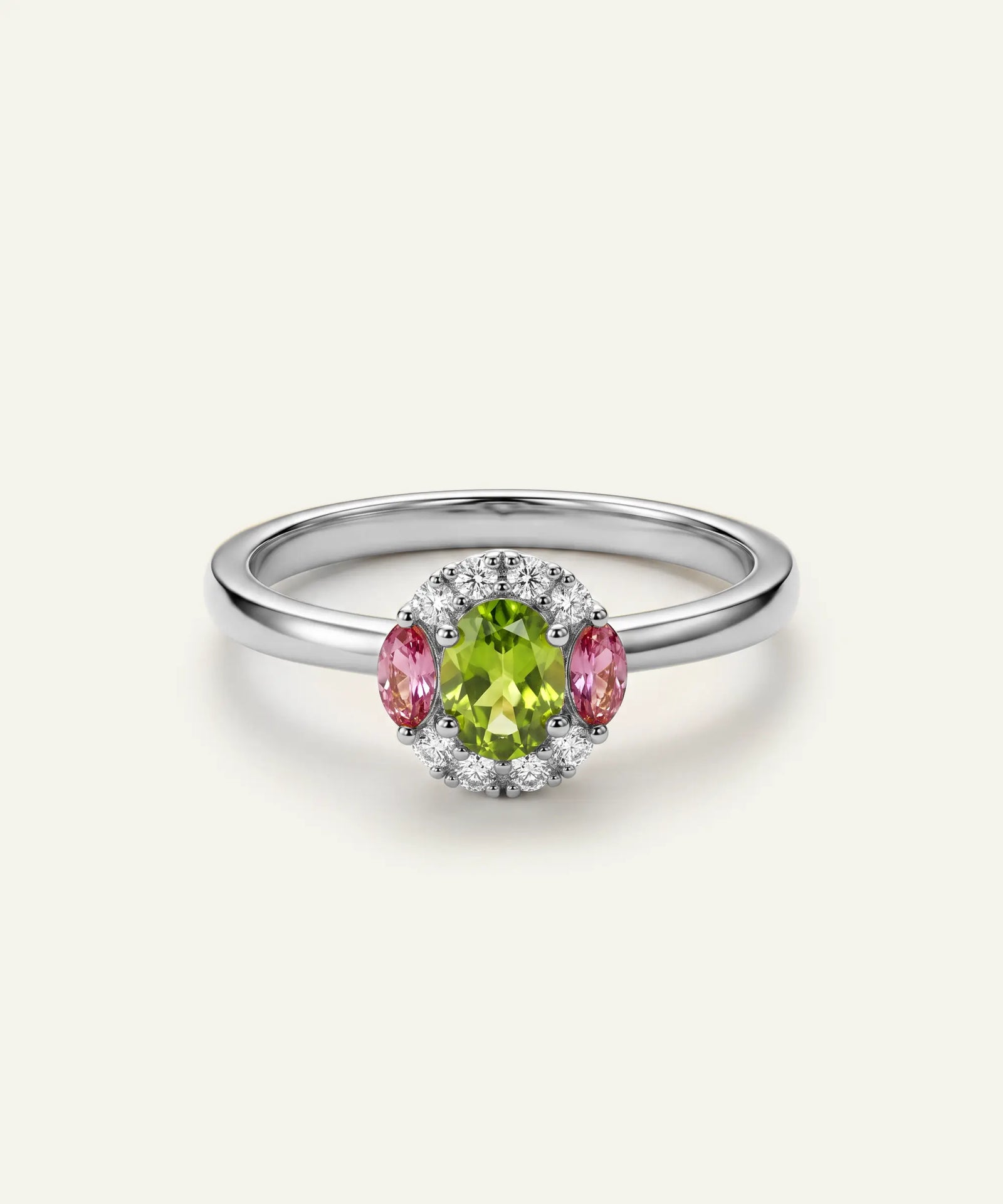 Love Spell® Peridot & Lab-grown Diamond Halo Ring