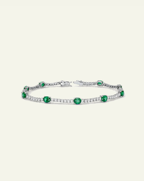 Aanika V. Emerald & Diamond Tennis Bracelet