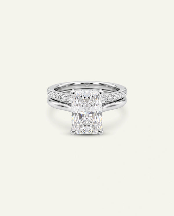 Ovani® Lab-grown Diamond Radiant Hidden Halo Bridal Set