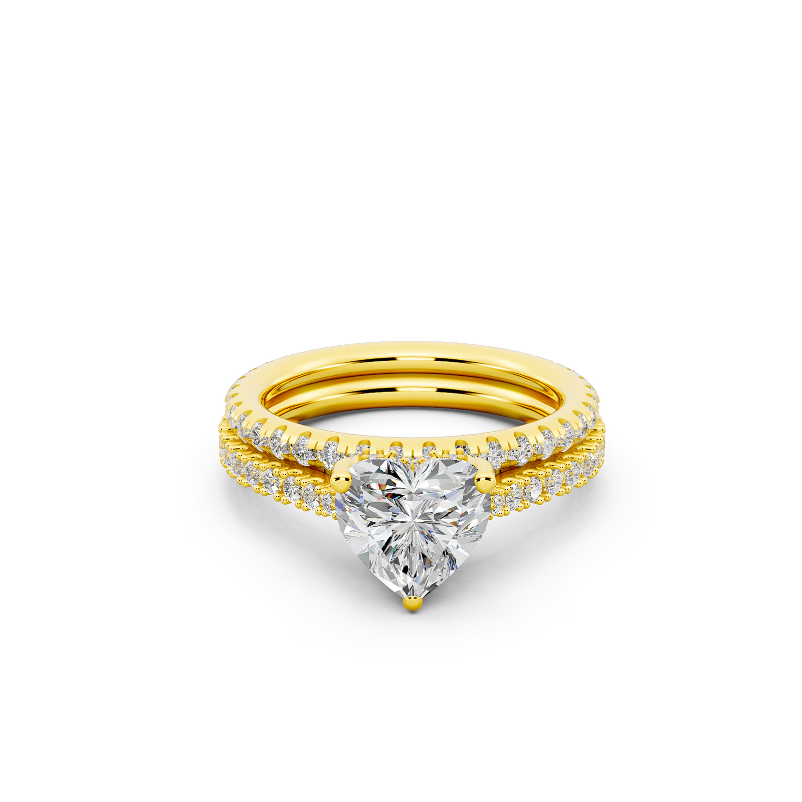 Ovani® Lab-grown Diamond Heart Hidden Halo Bridal Set