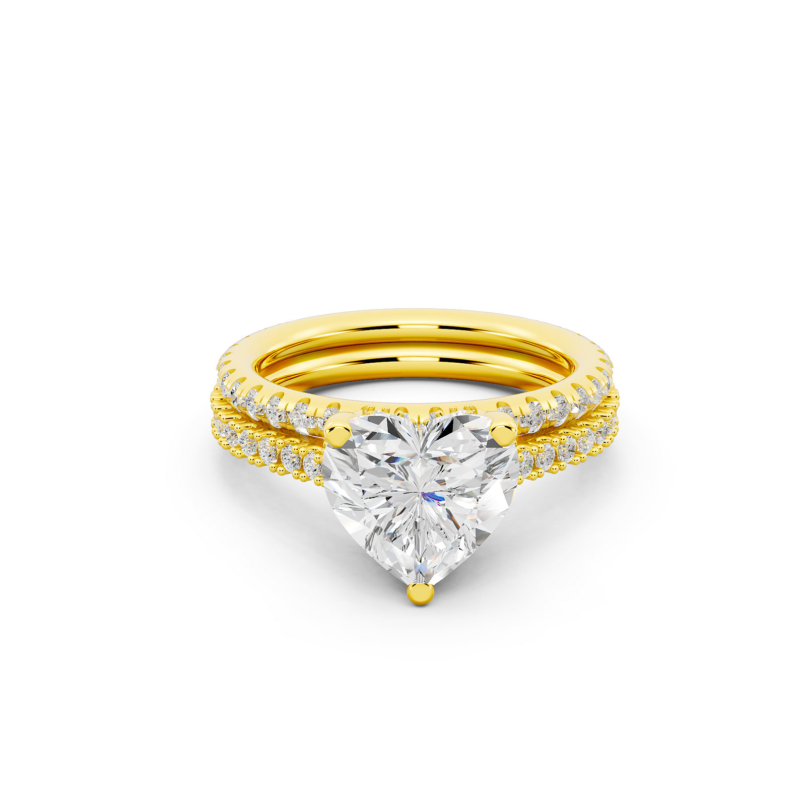 Ovani® Lab-grown Diamond Heart Hidden Halo Bridal Set