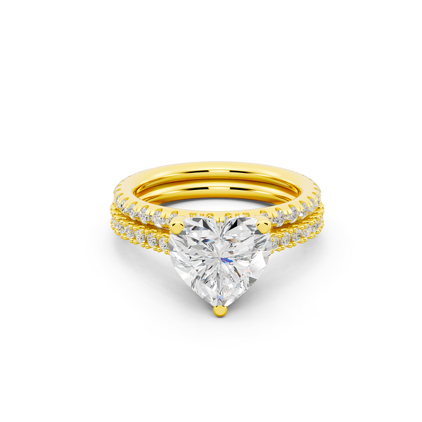Ovani® Lab-grown Diamond Heart Hidden Halo Bridal Set