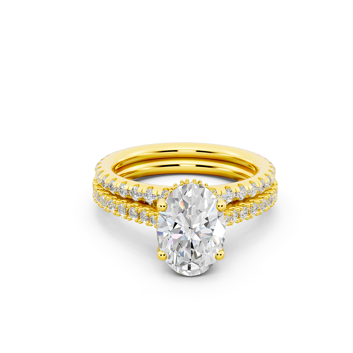Ovani® Lab-grown Diamond Oval Hidden Halo Bridal Set