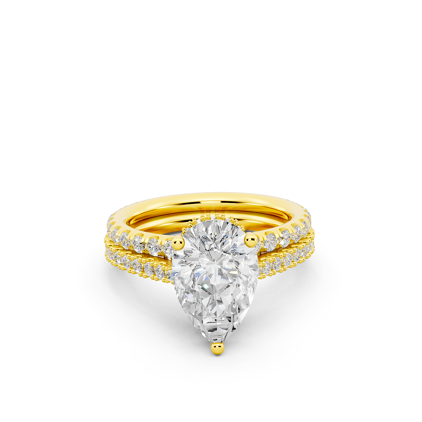 Ovani® Lab-grown Diamond Pear Hidden Halo Bridal Set