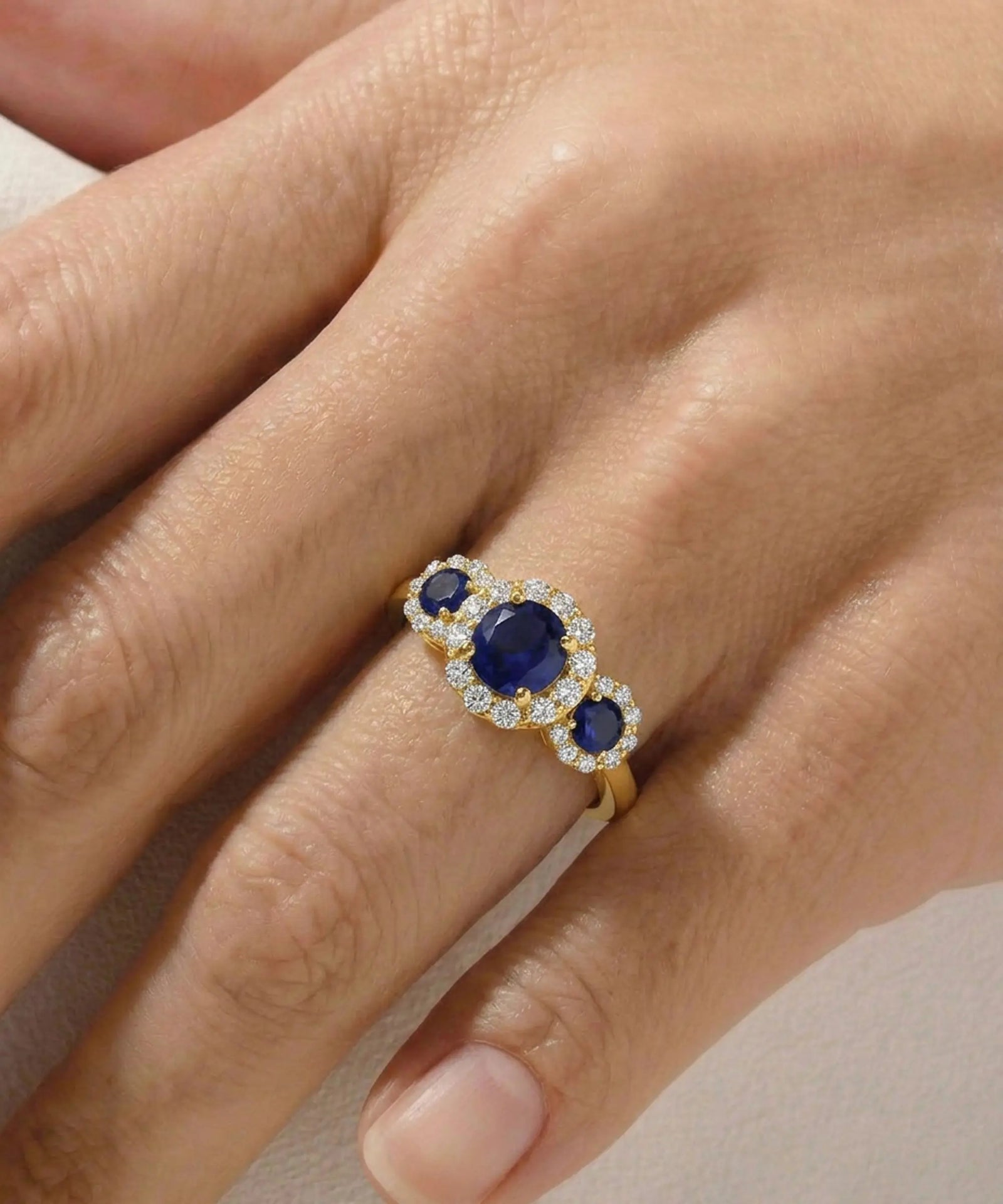 Love Spell® Sapphire & Lab-grown Diamond Round Halo Ring - 2.30 Ct. T.W.