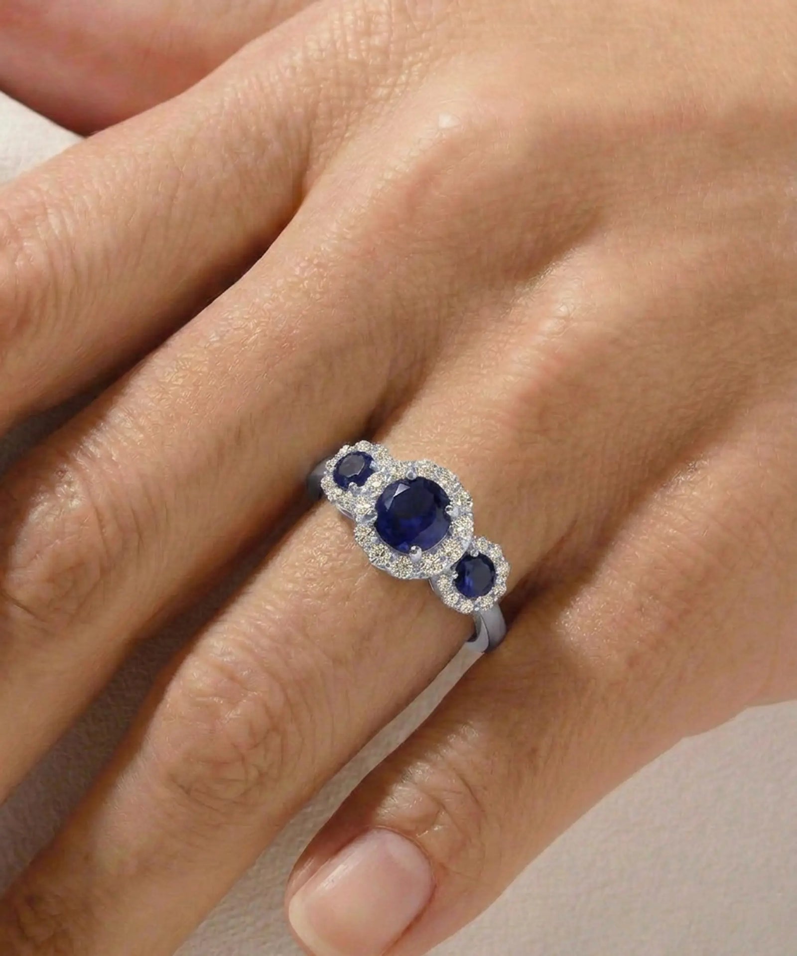 Love Spell® Sapphire & Lab-grown Diamond Round Halo Ring - 2.30 Ct. T.W.