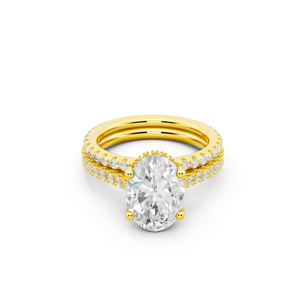 Ovani® Lab-grown Diamond Oval Hidden Halo Bridal Set