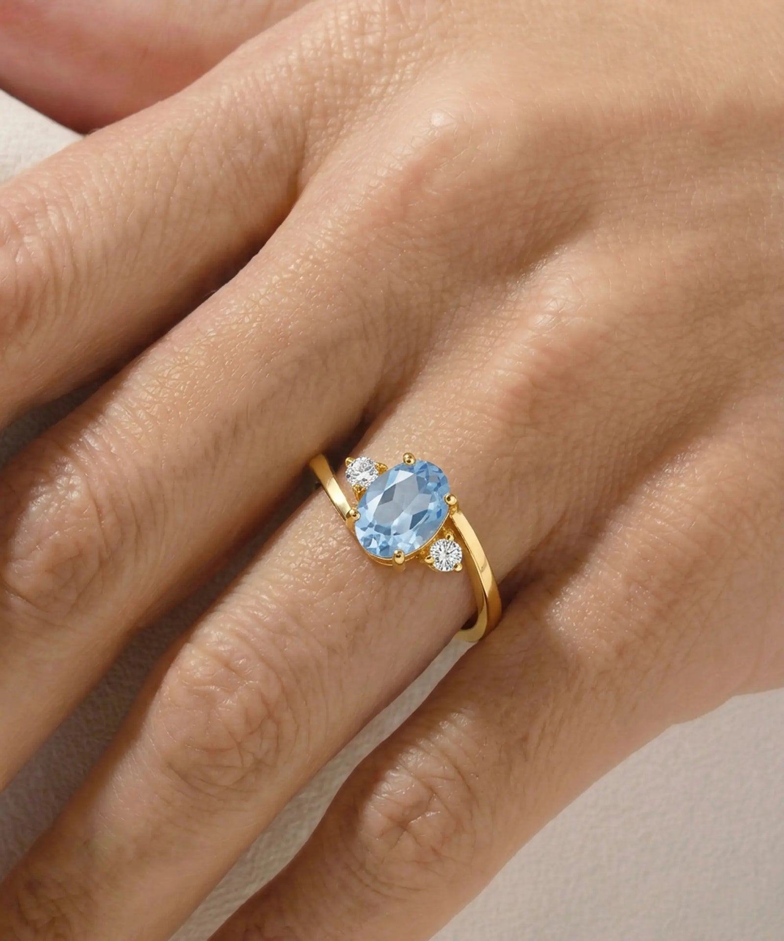 Love Spell® Blue Topaz & Lab-grown Diamond Oval Ring - 2.52 Ct. T.W.