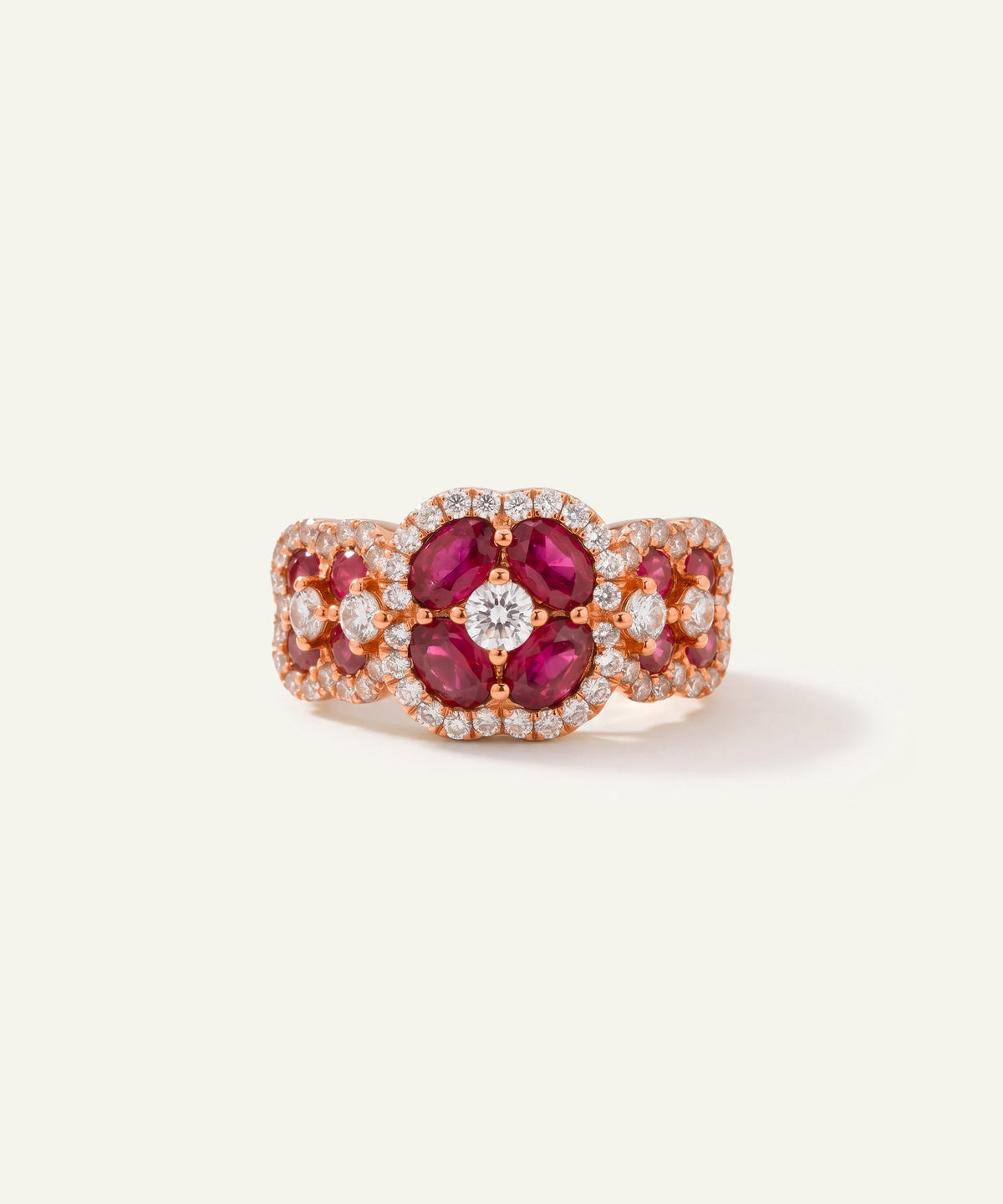 Aanika V® ruby & diamond cluster ring - alternate product view