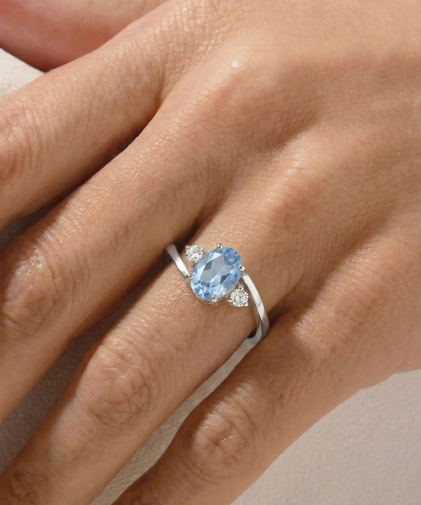 Love Spell® Blue Topaz & Lab-grown Diamond Oval Ring - 2.52 Ct. T.W.