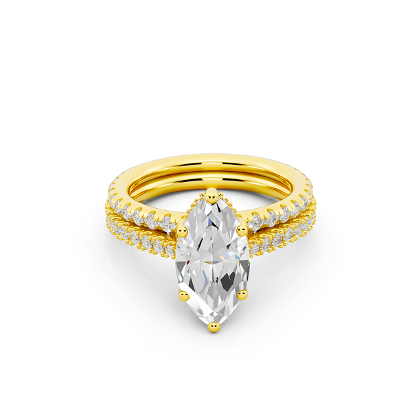 Ovani® Lab-grown Diamond Marquise Hidden Halo Bridal Set