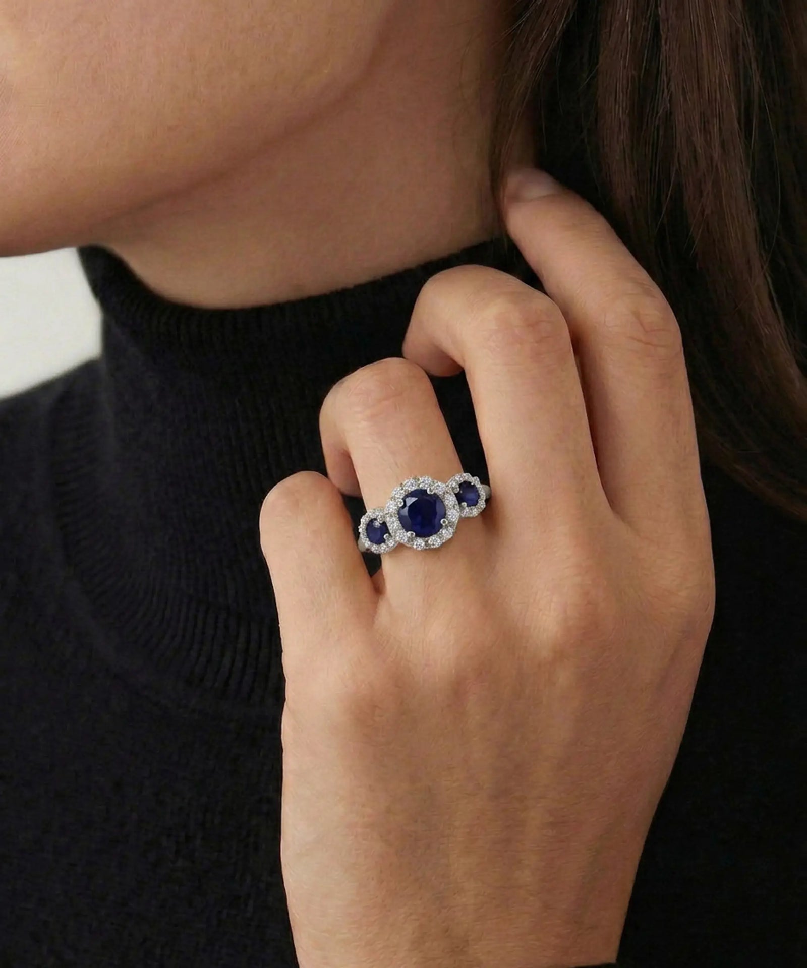 Love Spell® Sapphire & Lab-grown Diamond Round Halo Ring - 2.30 Ct. T.W.