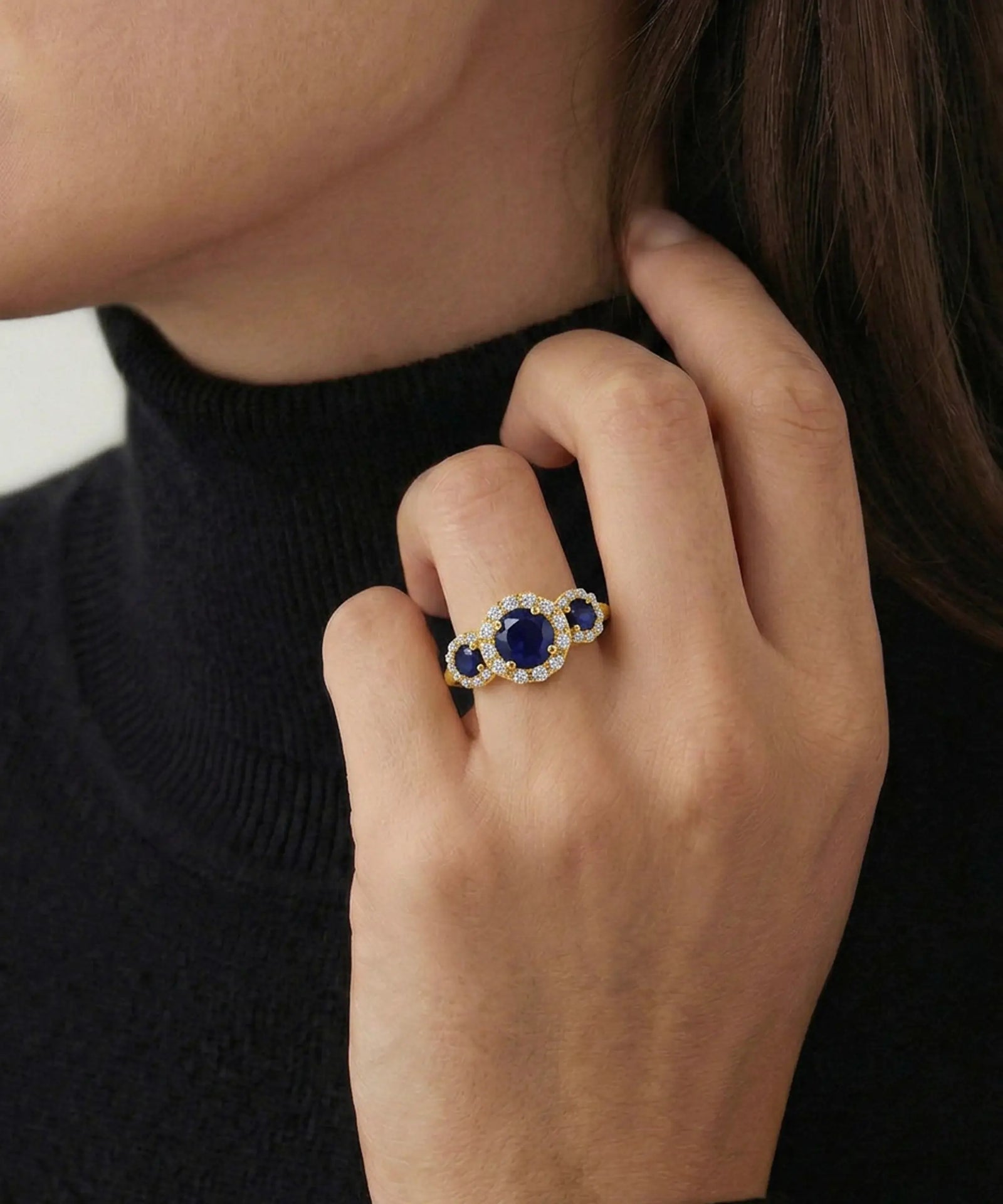 Love Spell® Sapphire & Lab-grown Diamond Round Halo Ring - 2.30 Ct. T.W.