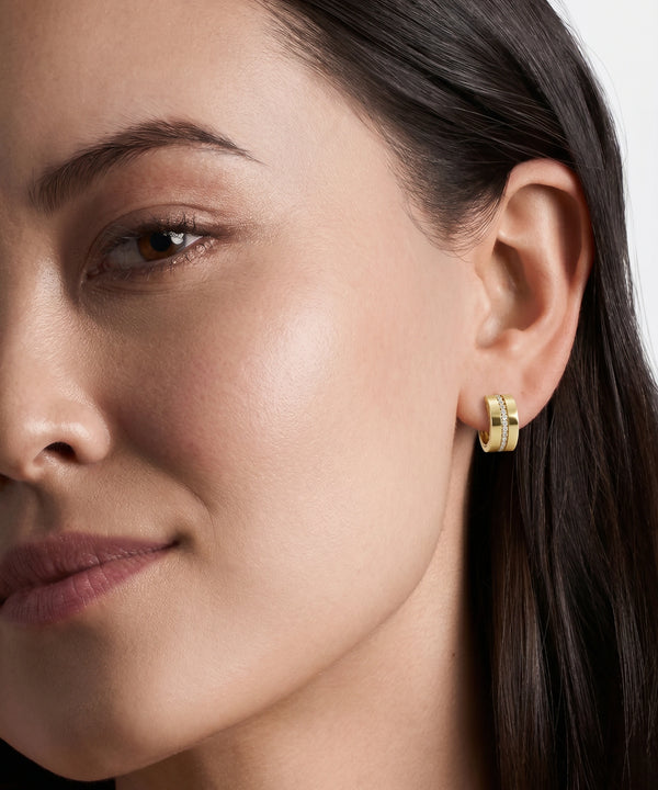 Bella by Ovani® Diamond Huggie Hoops