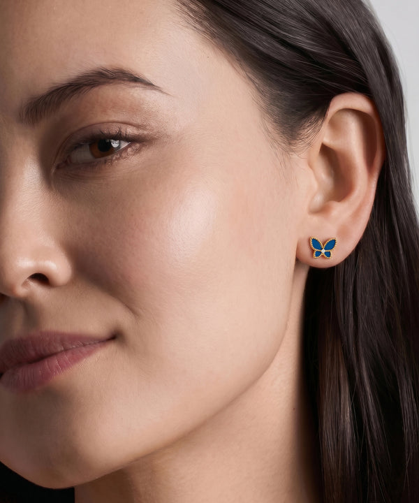 Bella by Ovani® Diamond Blue Lapis Butterfly Studs