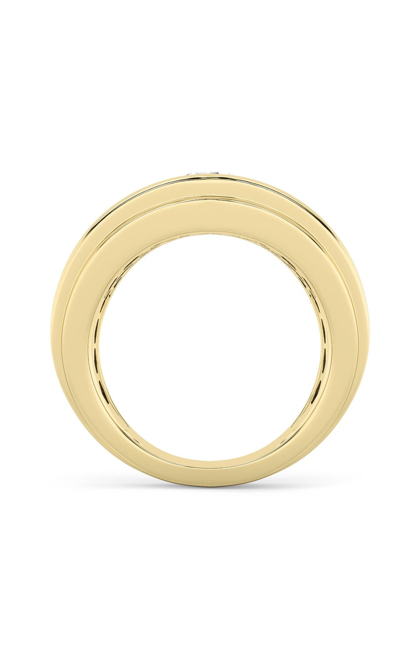 3Cttw Round Shaped Lab Grown Diamond (G/VS) Mens Ring in 14K Gold