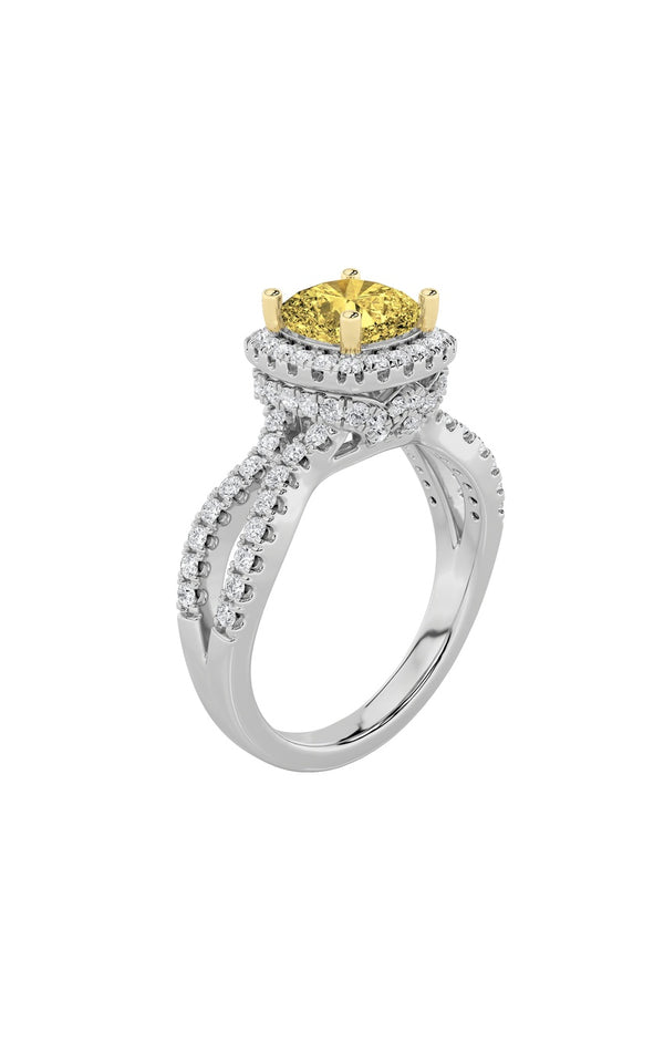 2.25Cttw Elongated Cushion Shaped Lab Grown Diamond (F/VS) Ring in 14K Gold