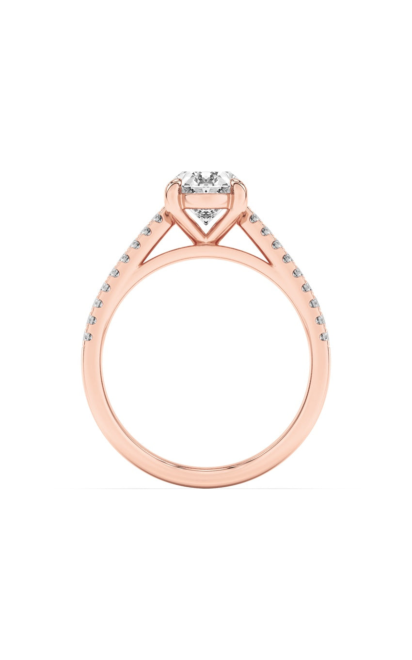 2Cttw Oval Shaped Lab Grown Diamond (F/VS) Cross Shank Accented Engagement Ring in 14K Gold