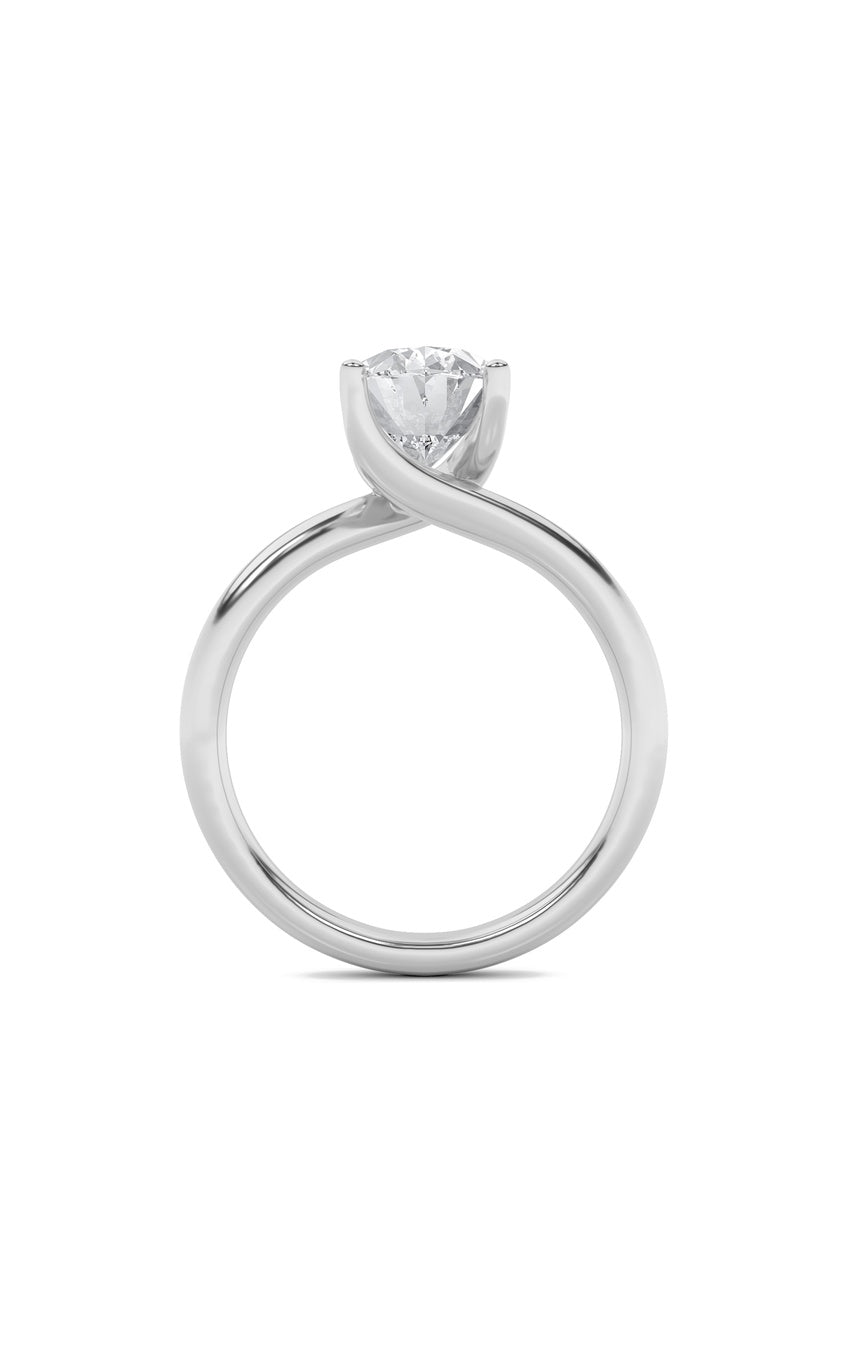1Cttw Oval Shaped Lab Grown Diamond (F/VS) BypassShank Engagement Ring in 14K Gold