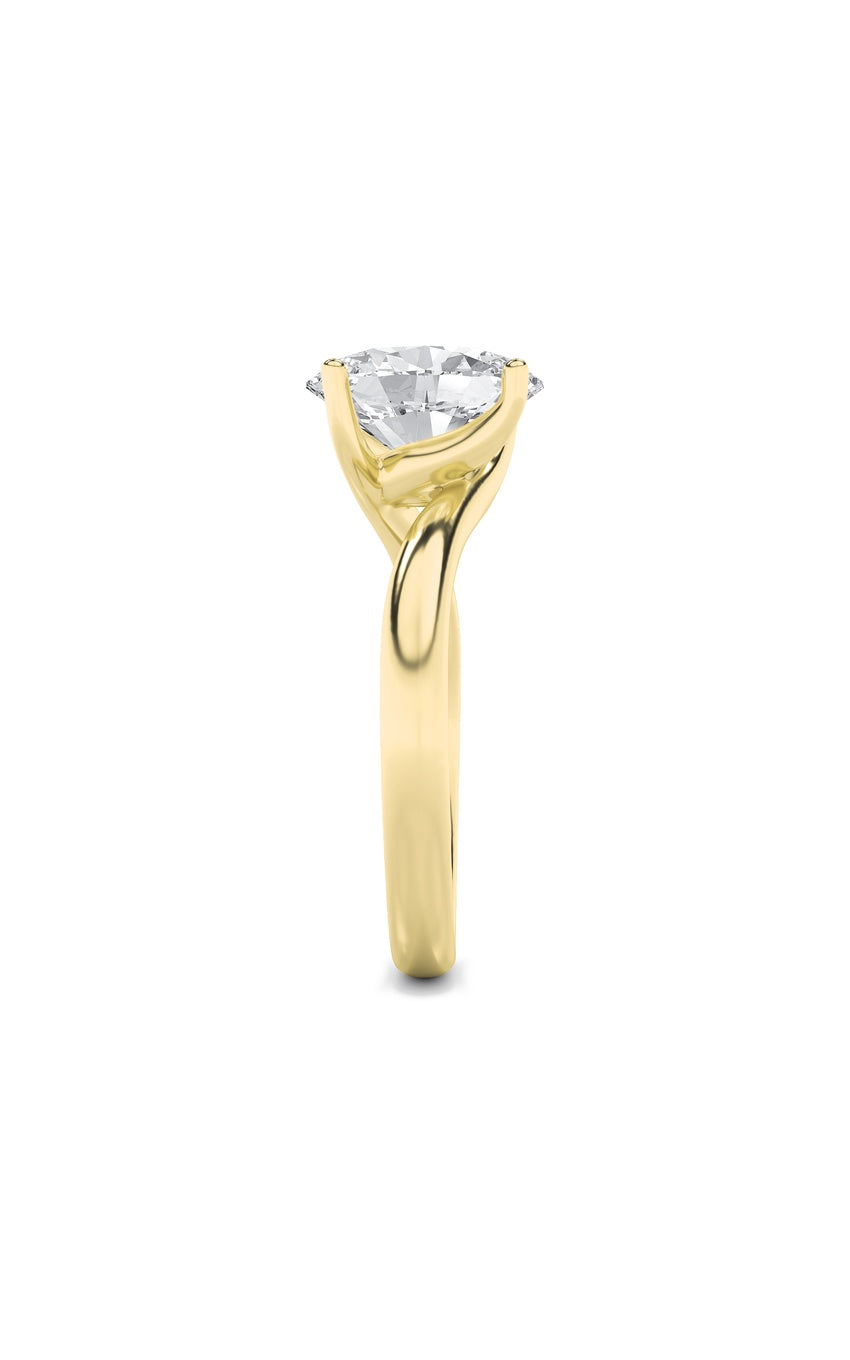 2Cttw Oval Shaped Lab Grown Diamond (F/VS) Bypass Shank Engagement Ring in 14K Gold