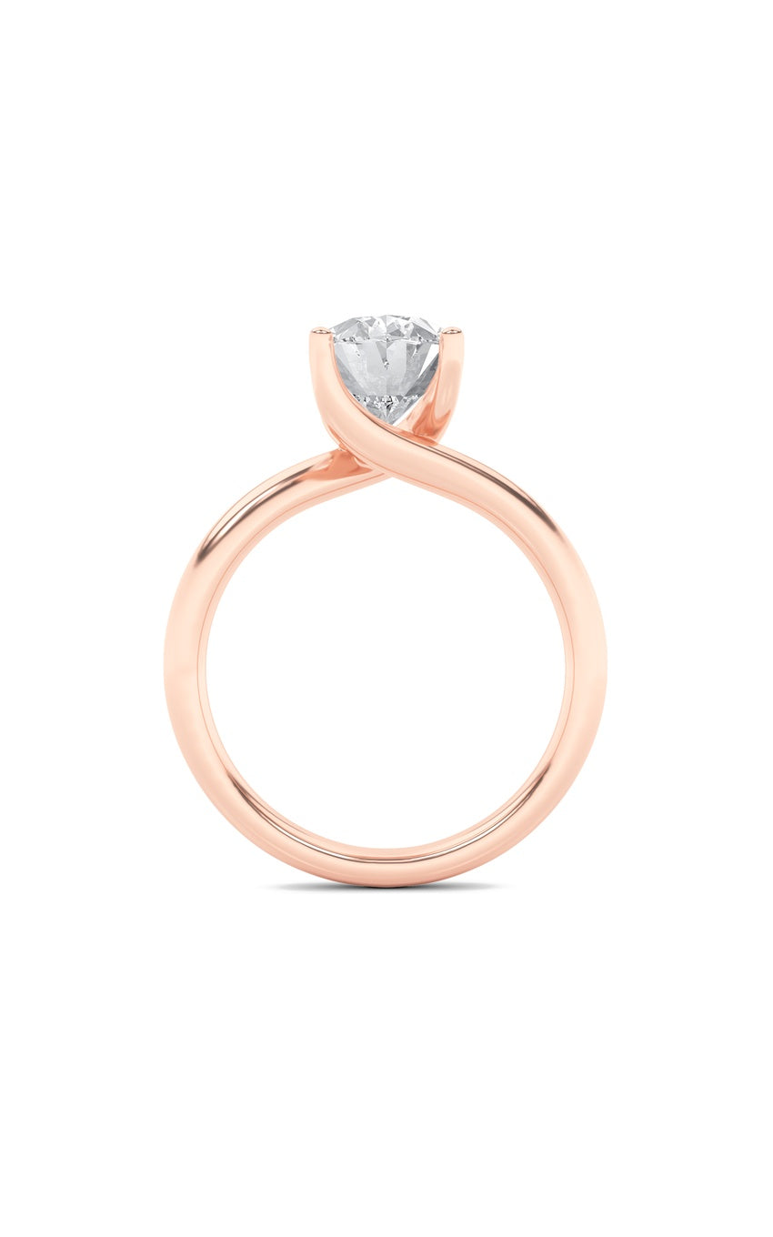 2Cttw Oval Shaped Lab Grown Diamond (F/VS) Bypass Shank Engagement Ring in 14K Gold