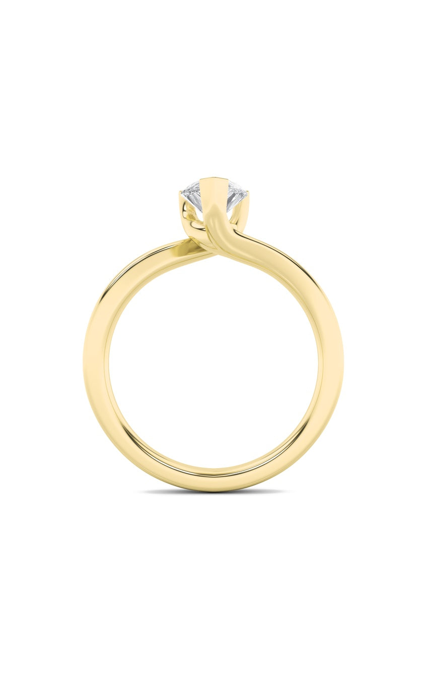 2Cttw Pear Shaped Lab Grown Diamond (F/VS) BypassShank Engagement Ring in 14K Gold
