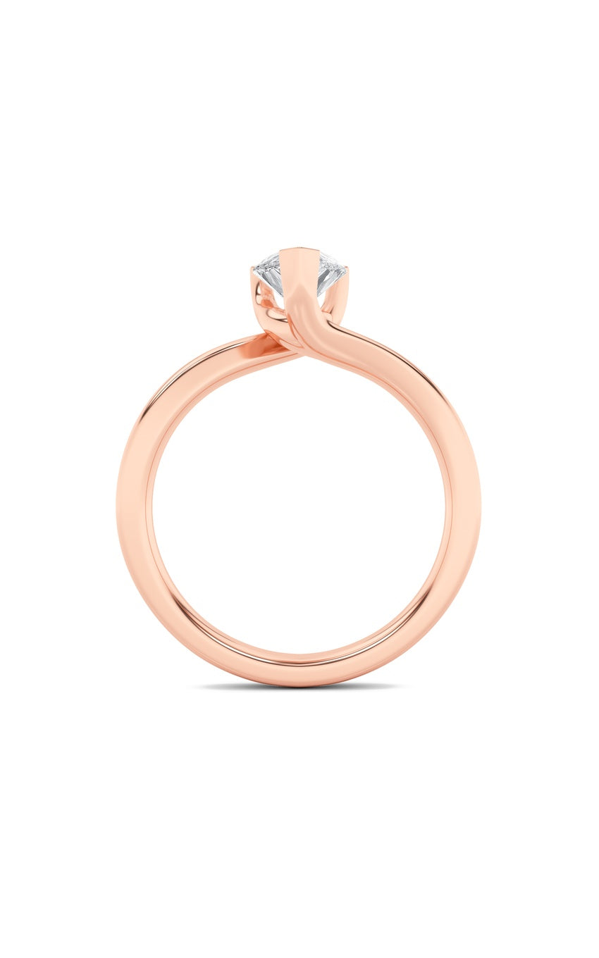 2Cttw Pear Shaped Lab Grown Diamond (F/VS) BypassShank Engagement Ring in 14K Gold