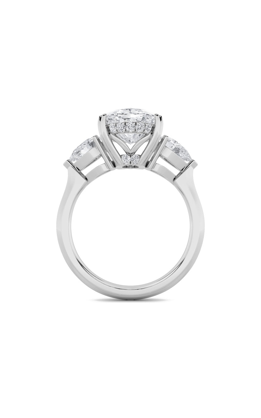 6.5Cttw Oval Shaped Lab Grown Diamond (F/VS) Bold Statement Accented Ring in 14K Gold