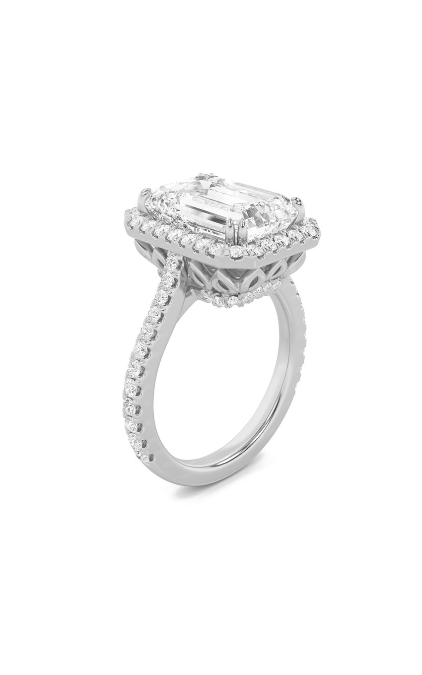 6Cttw Radiant Shaped Lab Grown Diamond (F/VS) Bold Accented Engagement Ring in 14K Gold