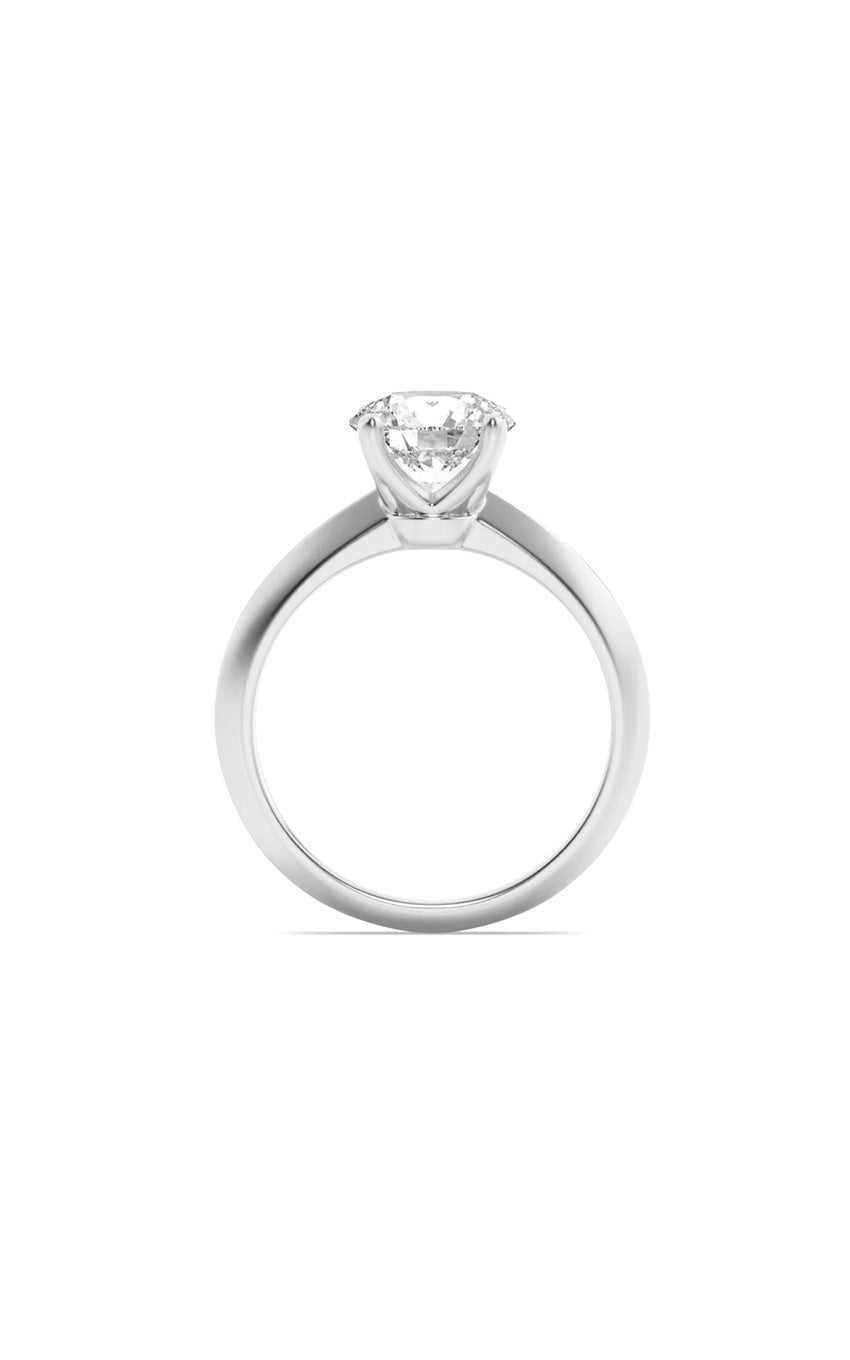 1Cttw Round Shaped Lab Grown Diamond (F/VS) Knife Edge Shank Solitaire Engagement Ring in 14K Gold