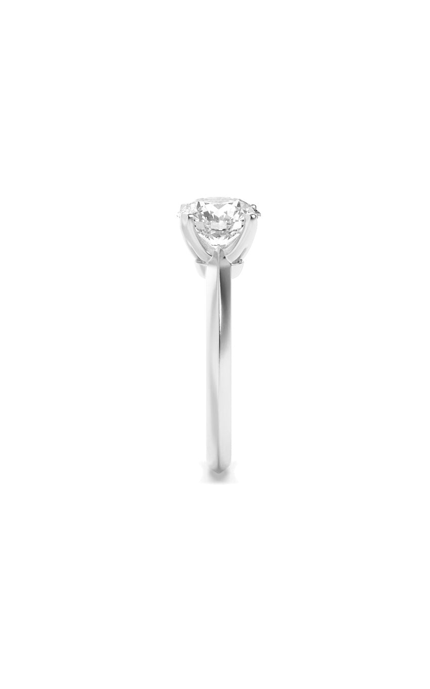 1Cttw Round Shaped Lab Grown Diamond (F/VS) Knife Edge Shank Solitaire Engagement Ring in 14K Gold