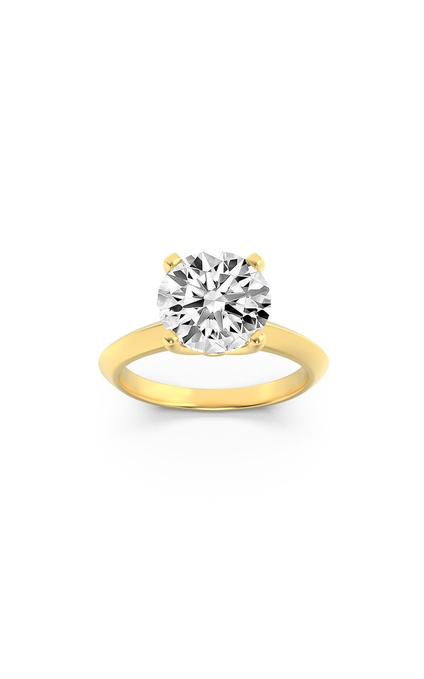 2Cttw Round Shaped Lab Grown Diamond (F/VS) KnifeEdge Shank Solitaire Engagement Ring in 14K Gold