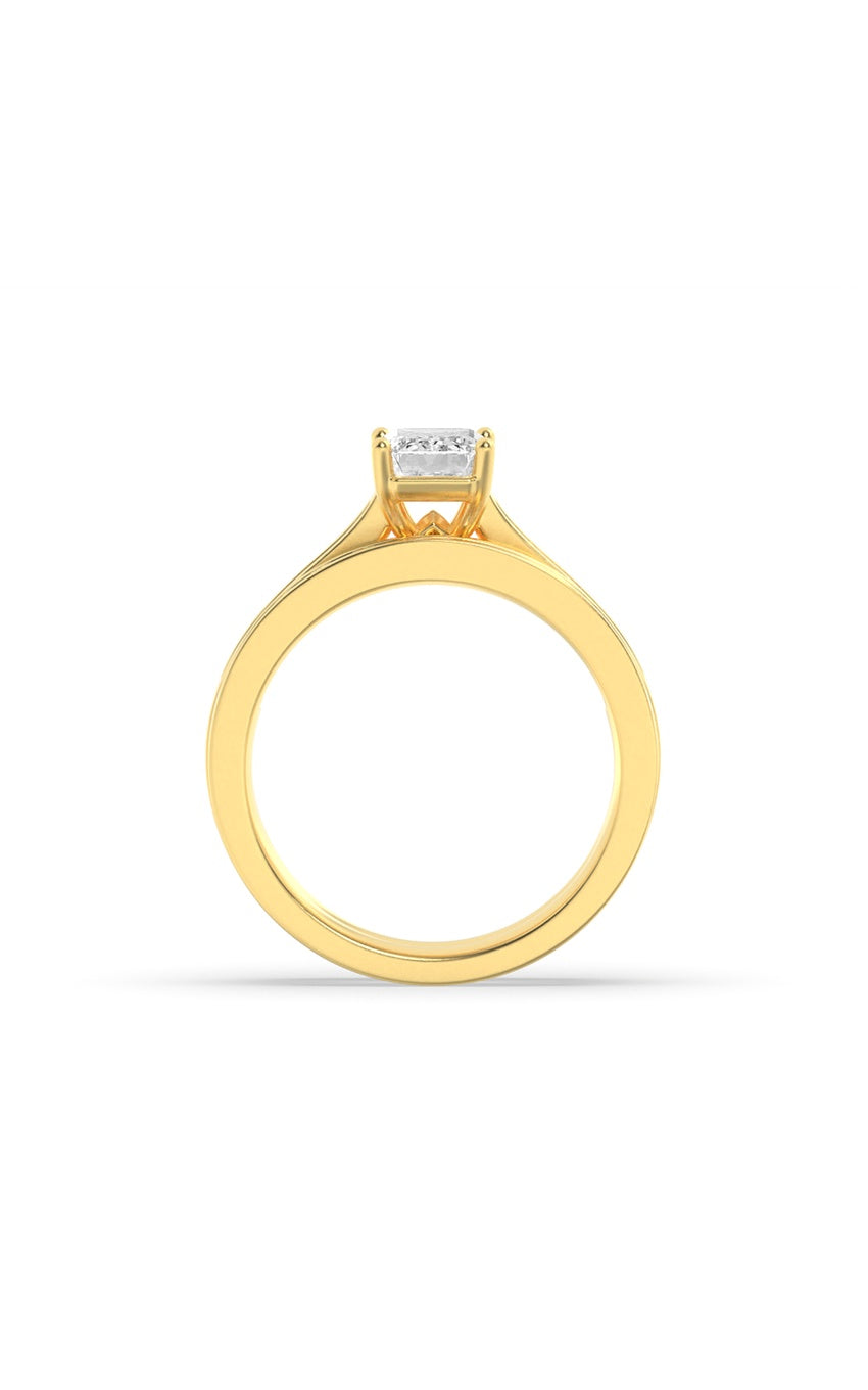 2Cttw Emerald Shaped Lab Grown Diamond (F/VS) Channel Set Bridal Engagement Ring in 14K Gold